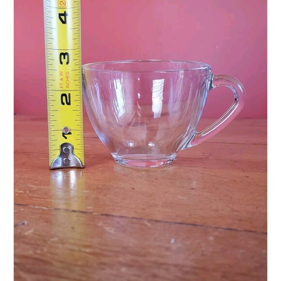 Coffee Tea 8oz Arcoroc France Clear Glass Espresso Punch Bowl Cups Set Of 8 - Picture 6 of 9